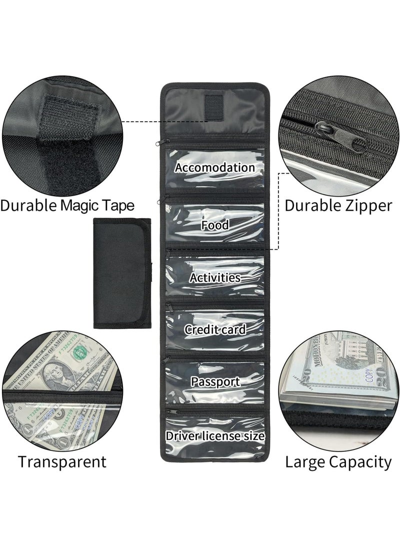 محفظة المال، منظم للنقود مع 6 حقيبة جيب متعددة الحزم، منظم الفاتورة، حقيبة محفظة المظروف حامل السفر الصغير الميزانية، الإيصال، القسائم والنصائح - Image 4